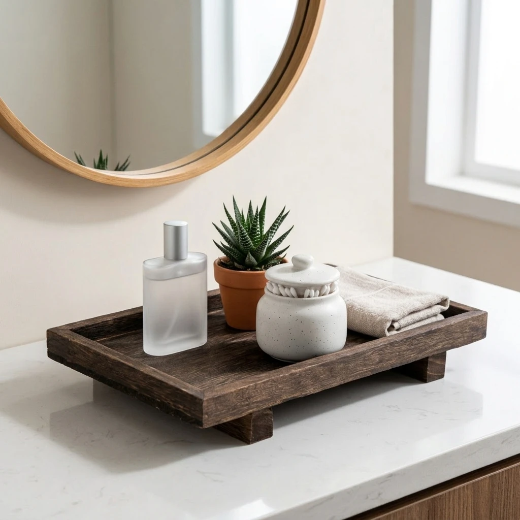 Retro Wooden Desk Storage Tray - огляд і ціна Home Edit Bathroom Storage