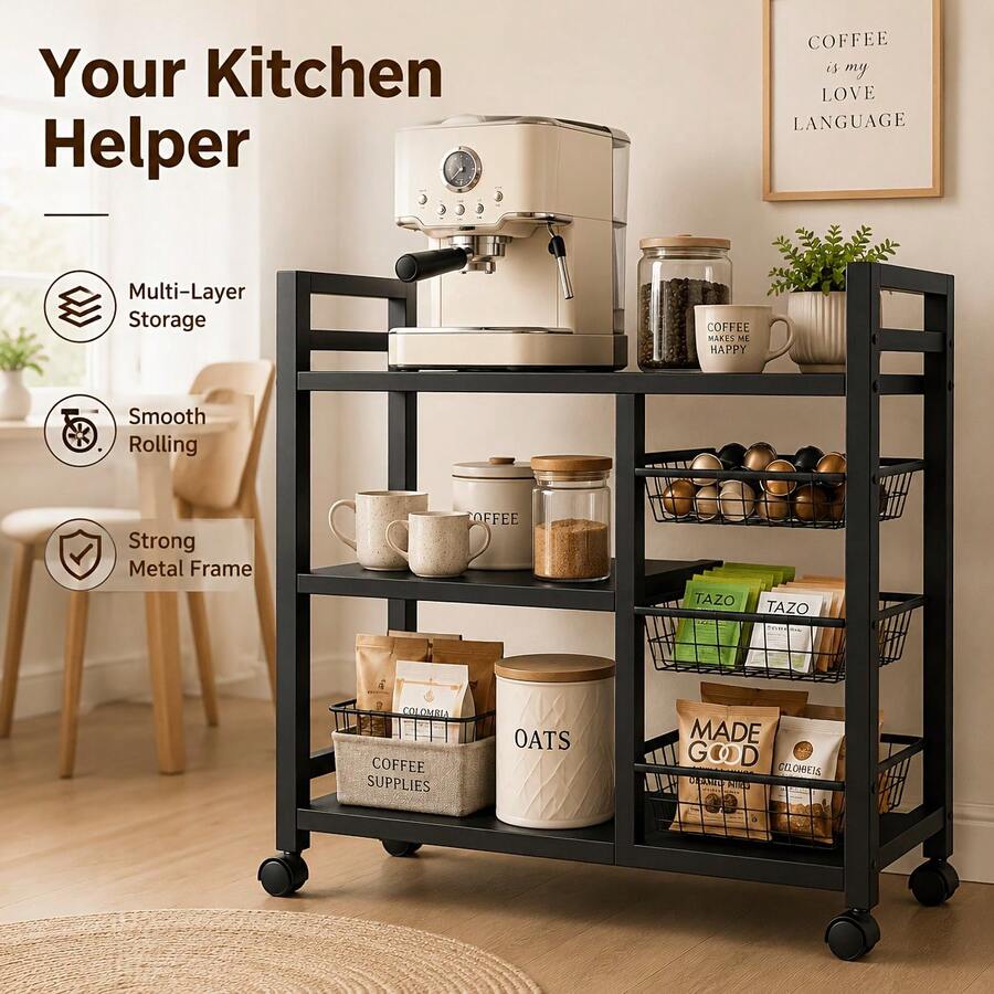 1pc Mobile Storage Rack, Adjus - огляд і ціна Home Edit Bathroom Storage